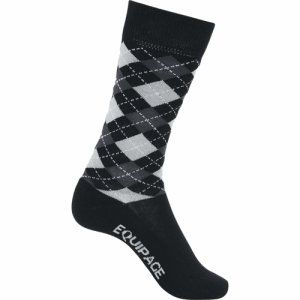 EQ Lax Argyle Ridestrømper sort