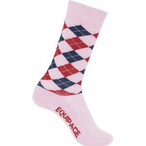 EQ Lax Argyle Ridestrømper, rosa